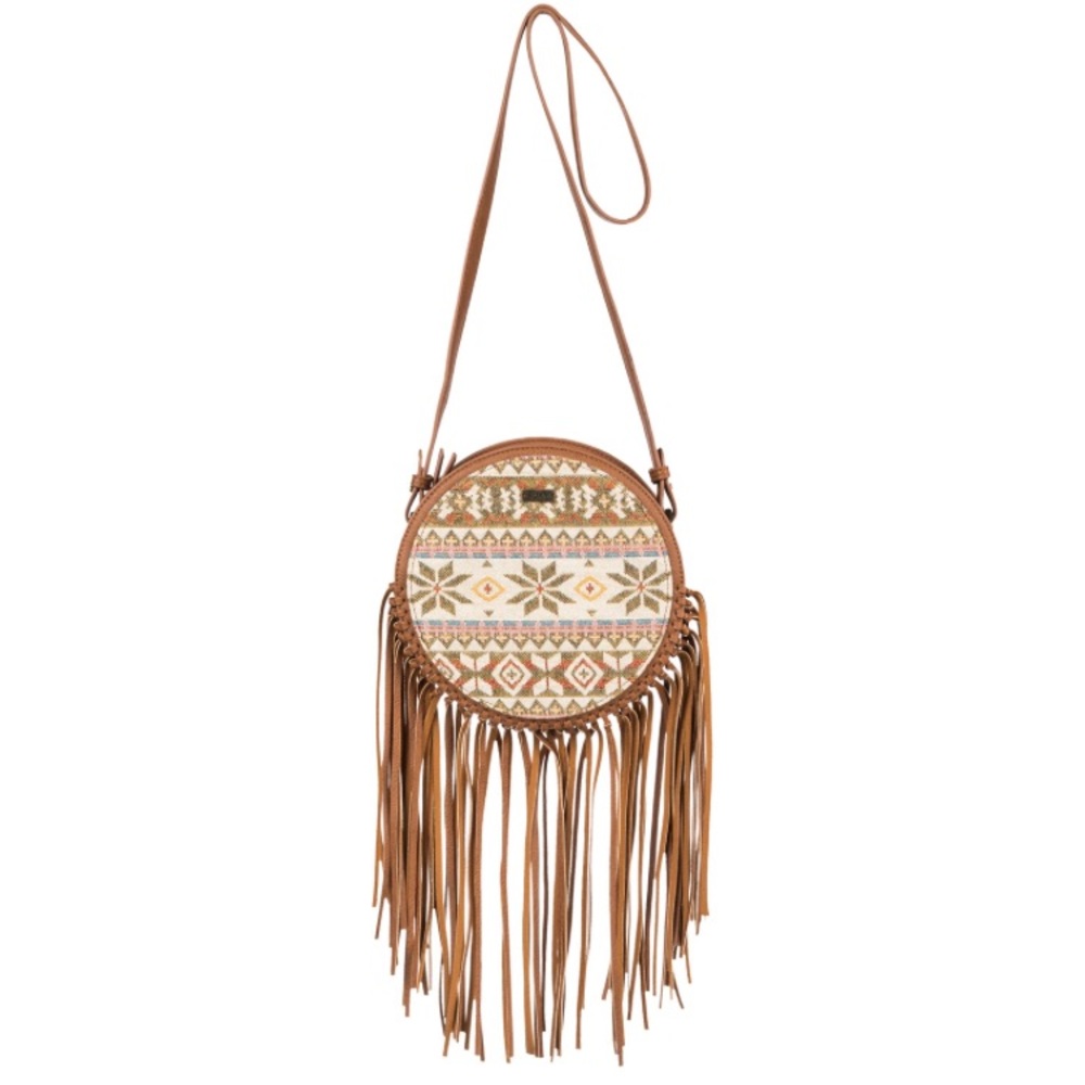NWT ROXY FESTIVAL FRINGE CROSSBODY BAG (brown)